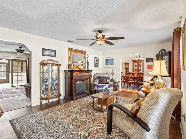 a living room with furniture