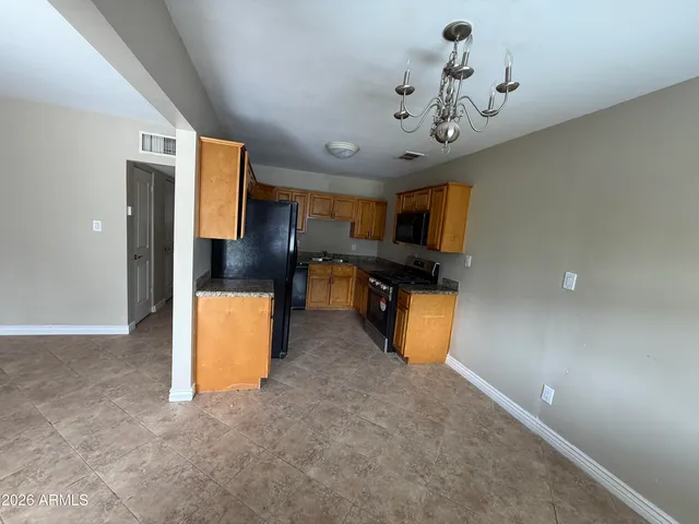 a view of a room with a window