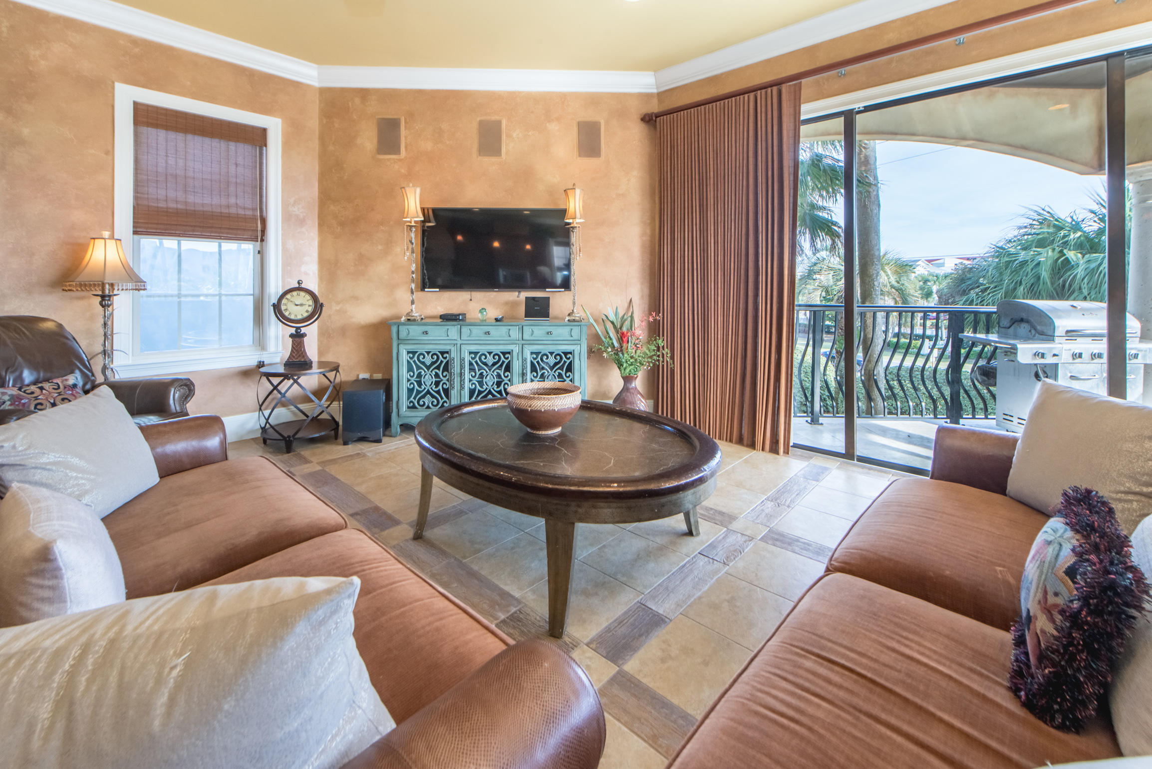 59 St Tropez Court Miramar Beach, FL 32550 - Photo 6 of 37 a living room with furniture and a fireplace