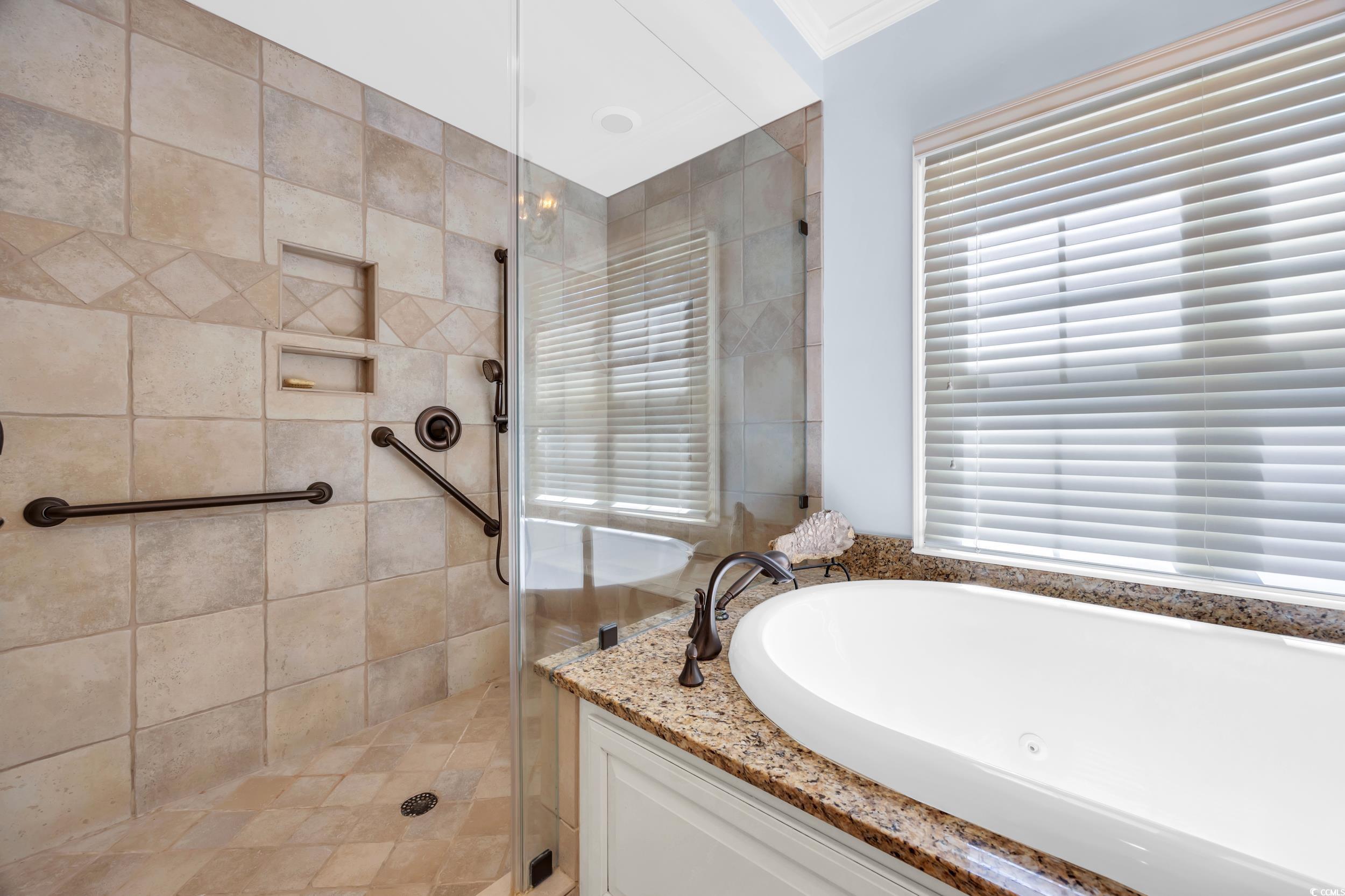 855 Riven Oak Drive Murrells Inlet, SC 29576 - Photo 22 of 37 Full bath with a shower stall and a tub with jets