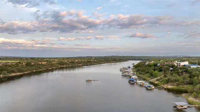 a view of a lake with a city from a lake