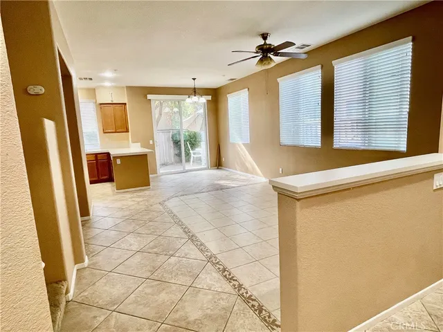 a living room with a large window