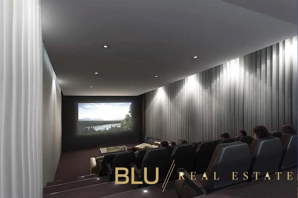 100 Riverside Boulevard, Unit 23D Manhattan, NY 10069 - Photo 12 of 13 a projector room with projector and screen