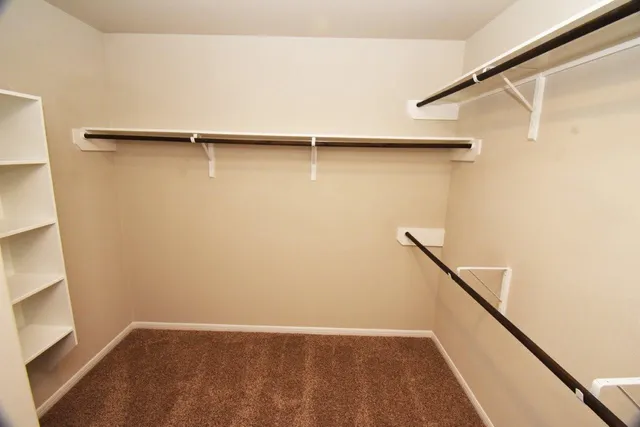 a view of small space with racks on the wall