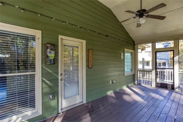a view of backyard with green space