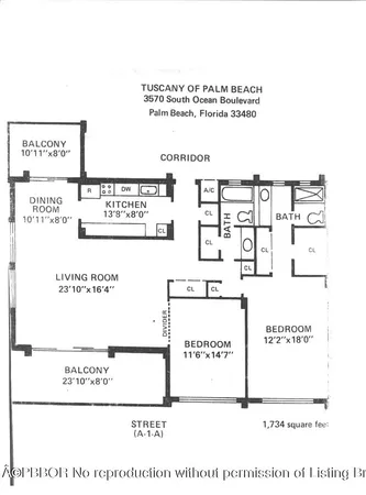 $6,000 | 3570 South Ocean Boulevard, Unit 612, Palm Beach, FL 33480