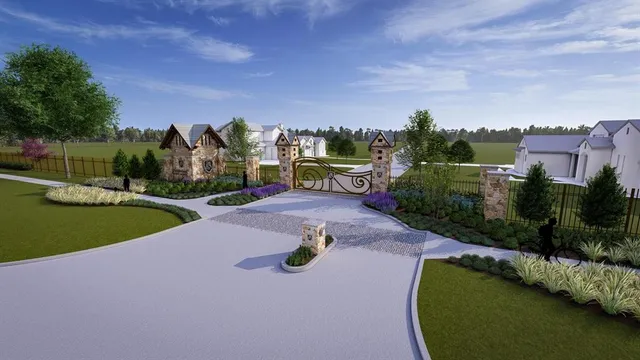 a view of a lake with a house in the background