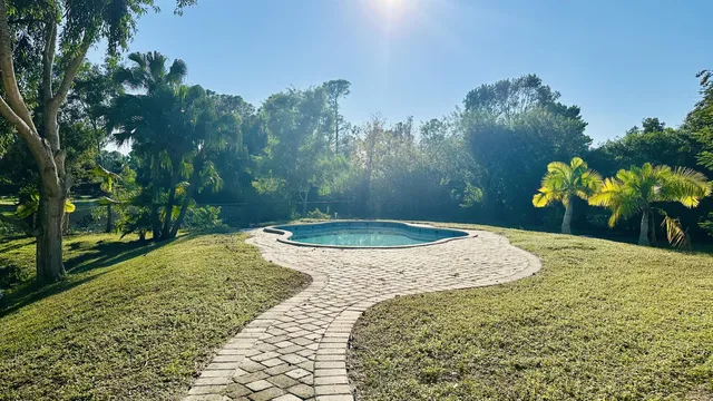 a view of a backyard