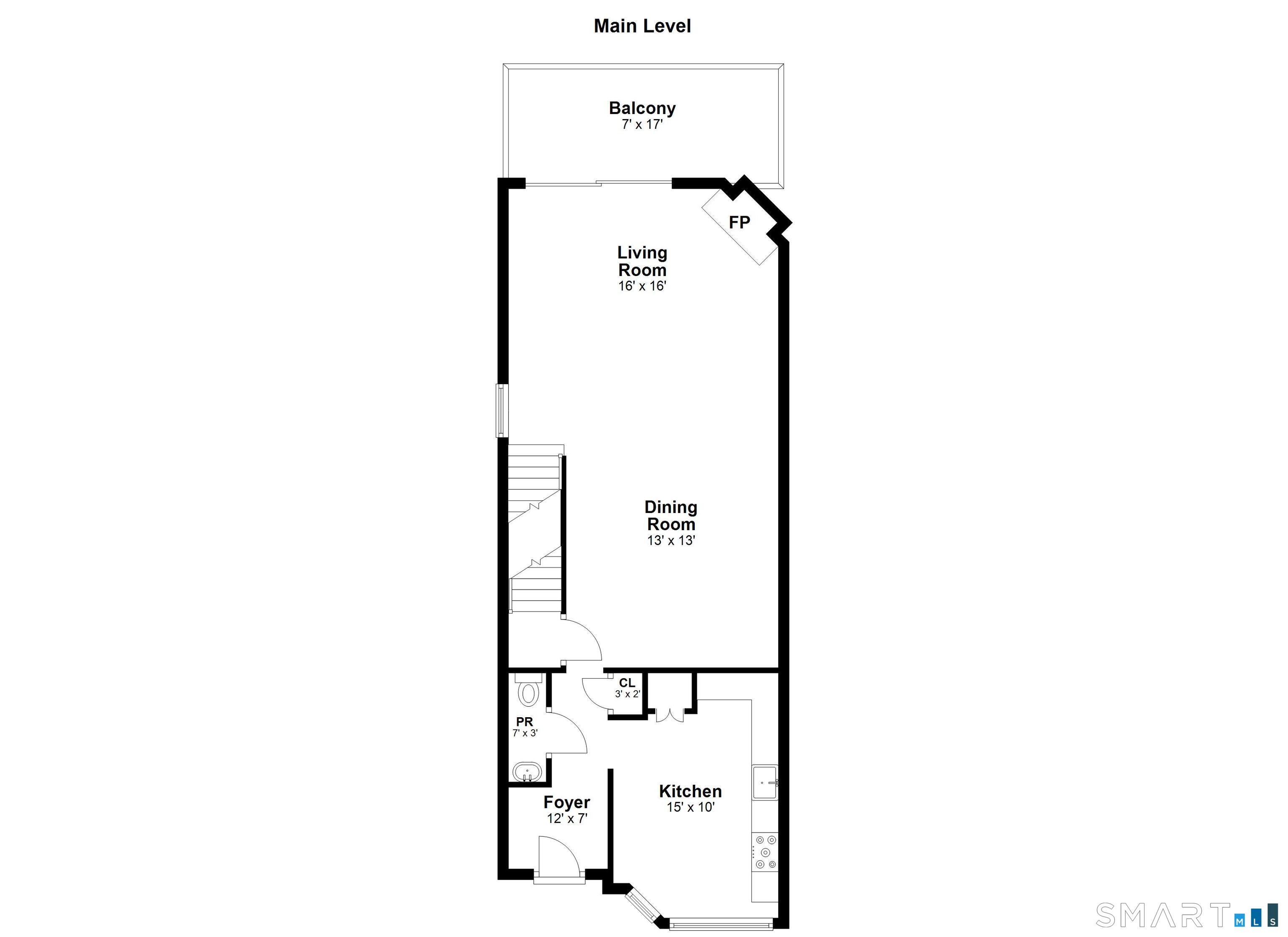 180 Turn Of River Road, Unit 13A Stamford, CT 06905 - Photo 37 of 40 Main Level Floor Plan
