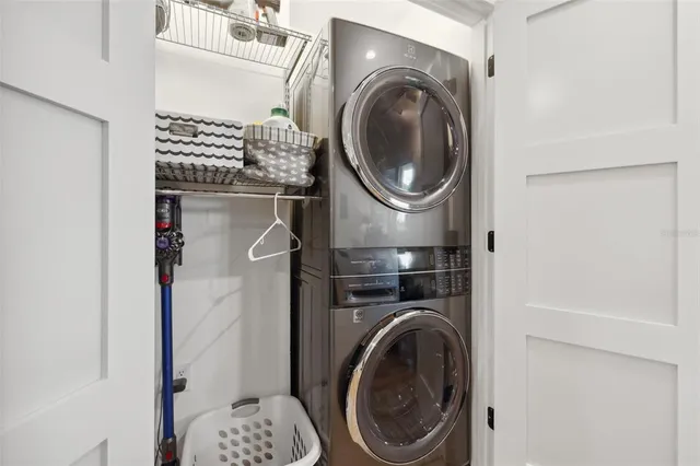 a view of a swimming pool with a lounge chairs