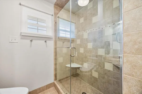 a bathroom with a shower
