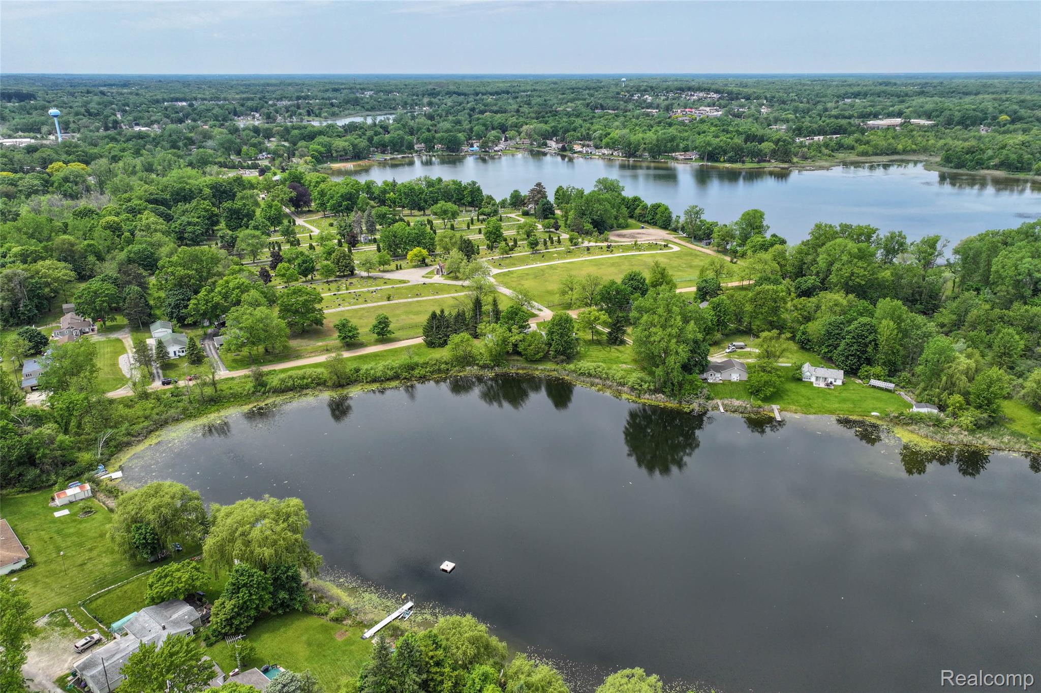 422 East Road Holly, MI 48442 - Photo 47 of 51 Aerial View of Rice Lake and Busch Lake.