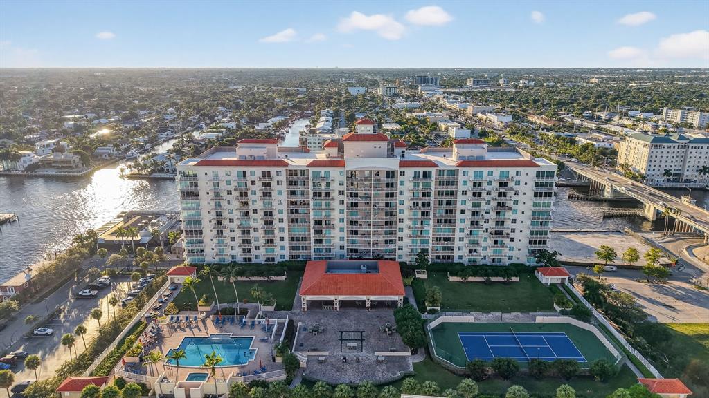 3020 Northeast 32nd Avenue, Unit 1207 Fort Lauderdale, FL 33308 - Photo 56 of 69 an aerial view of residential building and lake