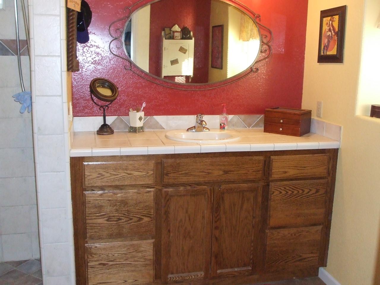 13431 Intermountain Road Redding, CA 96003 - Photo 15 of 49 a bathroom with a sink vanity and a mirror