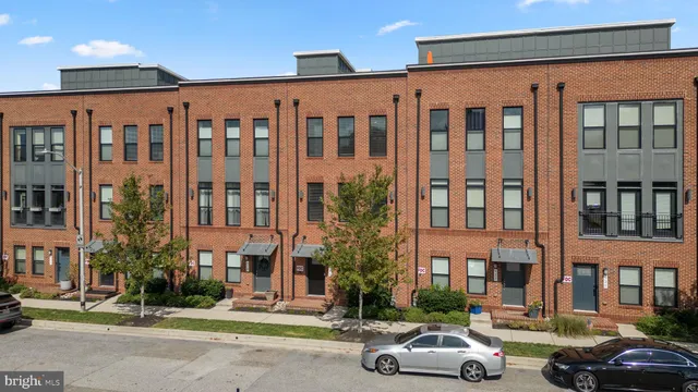 a front view of a building with street view