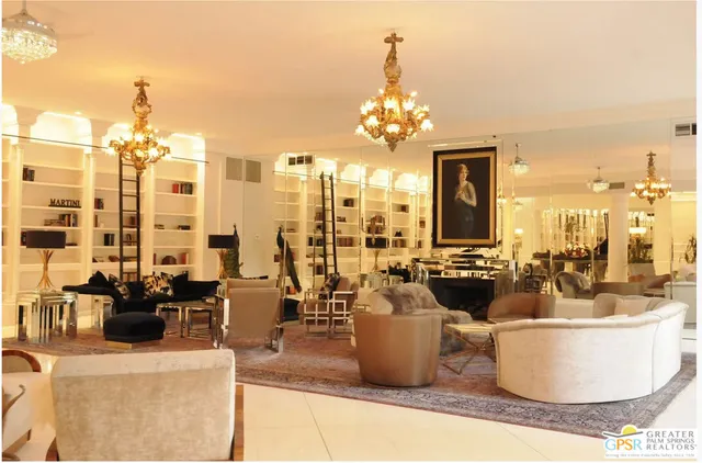 a large living room with large windows