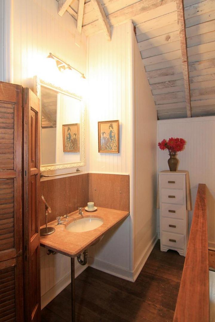 6360 Glen Haven Road Soquel, CA 95073 - Photo 42 of 50 a bathroom with a sink a mirror and a shower