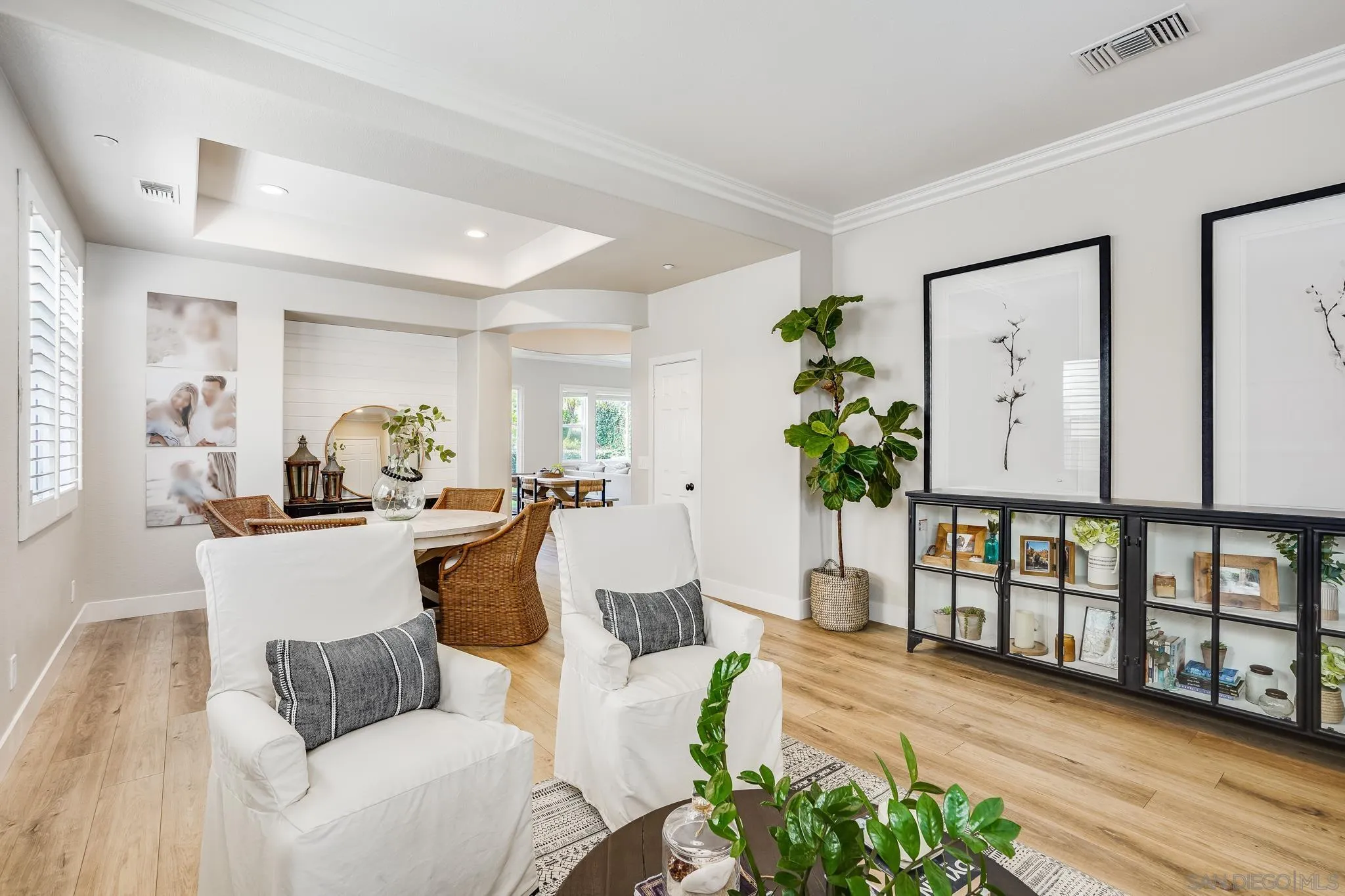 1126 Alexandra Lane Encinitas, CA 92024 - Photo 6 of 36 a living room with furniture a potted plant and wooden floor