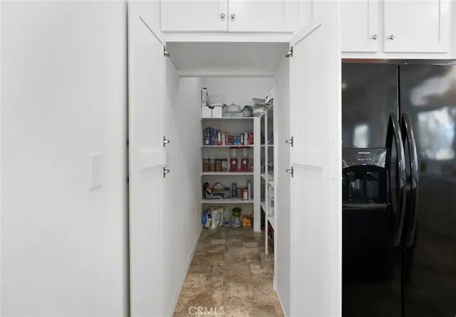 a view of a store room with racks