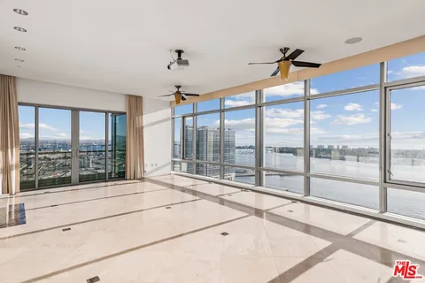 a room with a large window