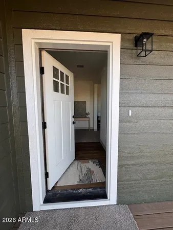 a view of hallway with yard