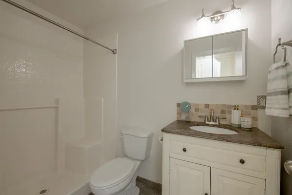 a bathroom with a shower