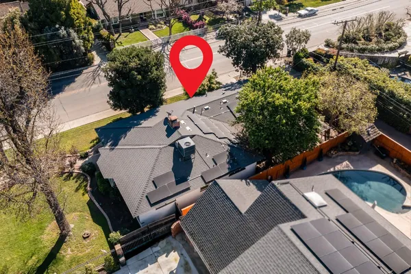 an aerial view of a city with lots of residential buildings