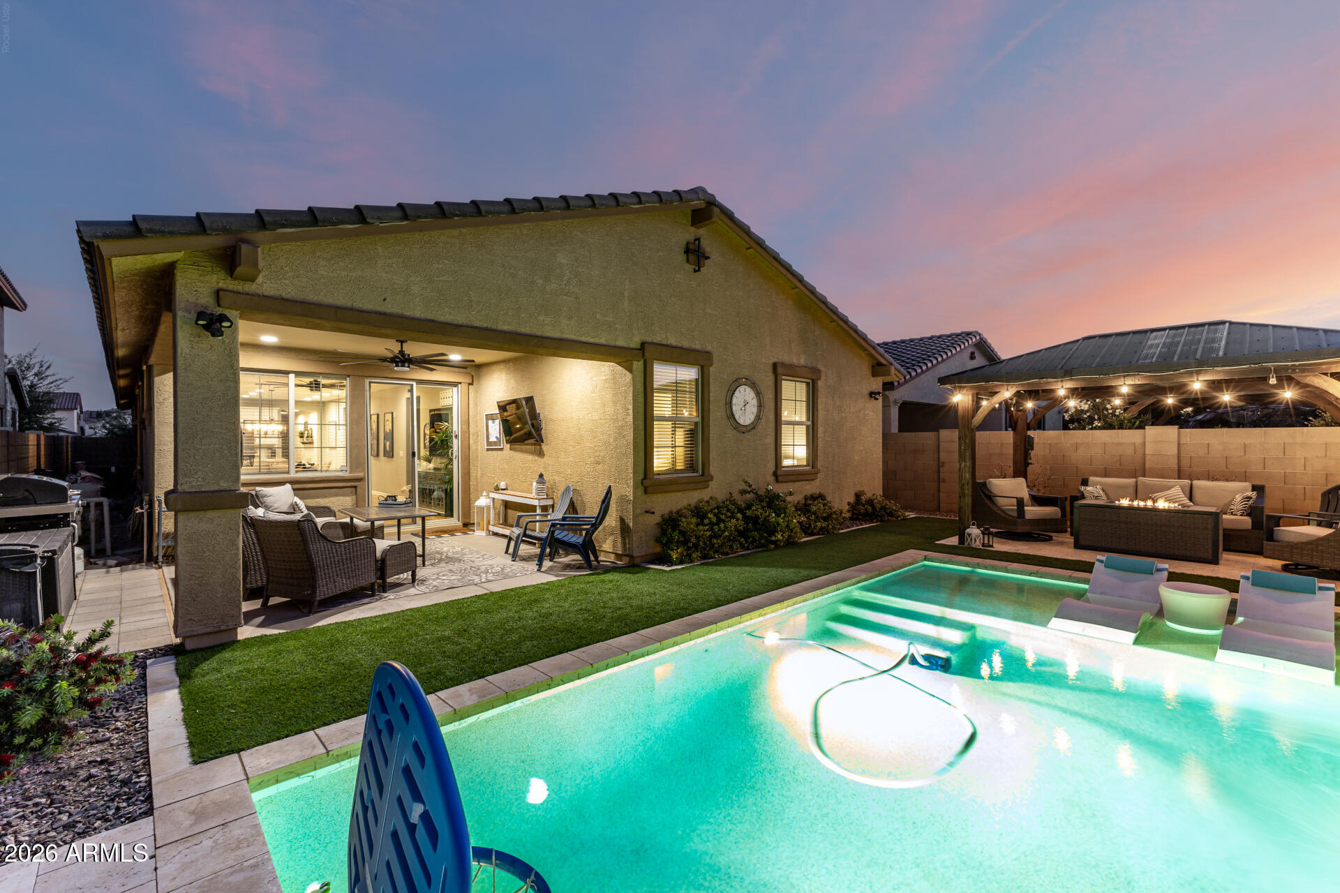 20416 Rosa Road Queen Creek, AZ 85142 - Photo 43 of 51 a view of swimming pool with outdoor seating