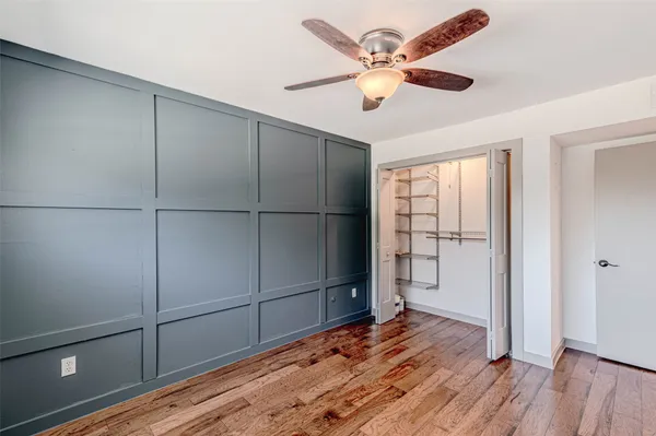 a view of a wooden door