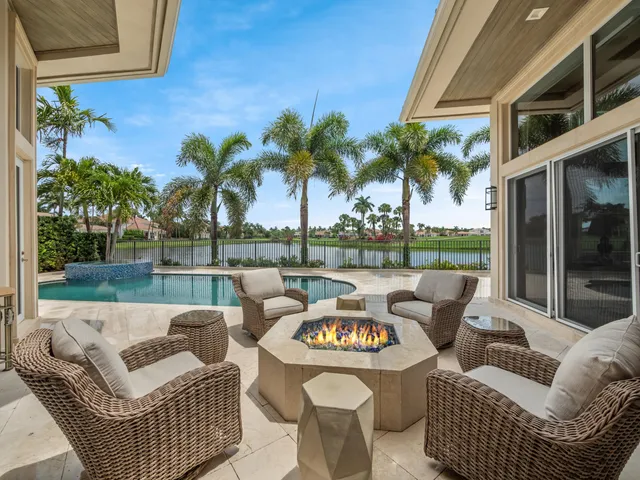 a outdoor living space with patio furniture and a garden