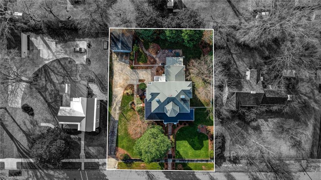 521 Patrick Street Eden, NC 27288 - Photo 49 of 50 Aerial view of large yard with plenty of parking and fenced and shaded back and side yard