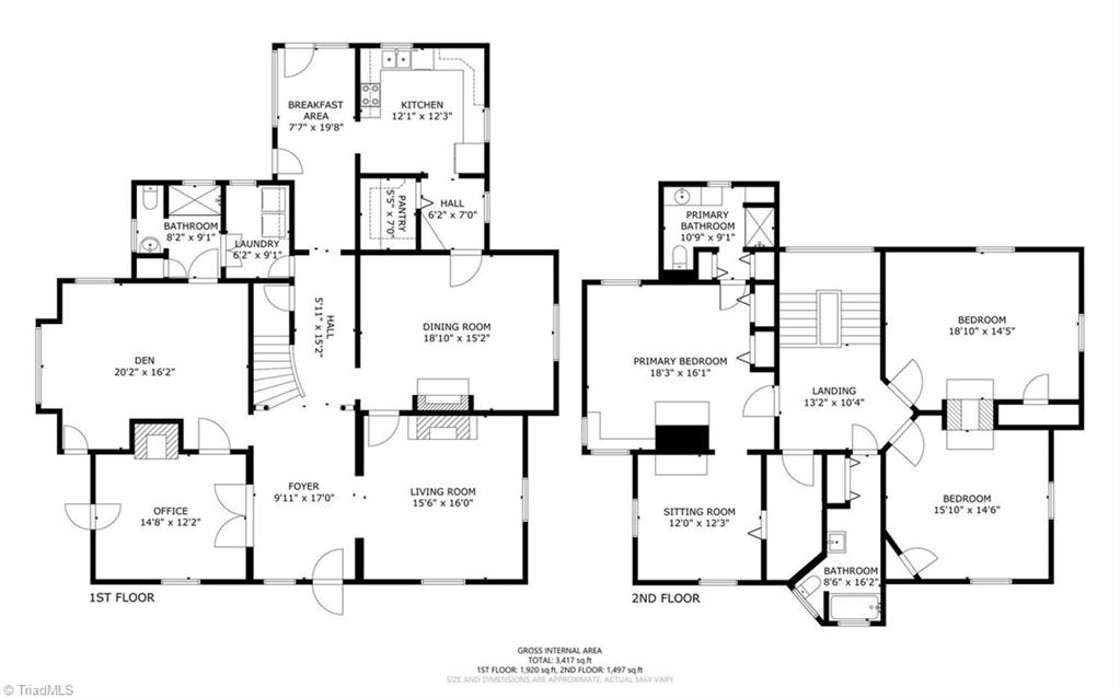 521 Patrick Street Eden, NC 27288 - Photo 50 of 50 Floorplans for 1st & 2nd floors