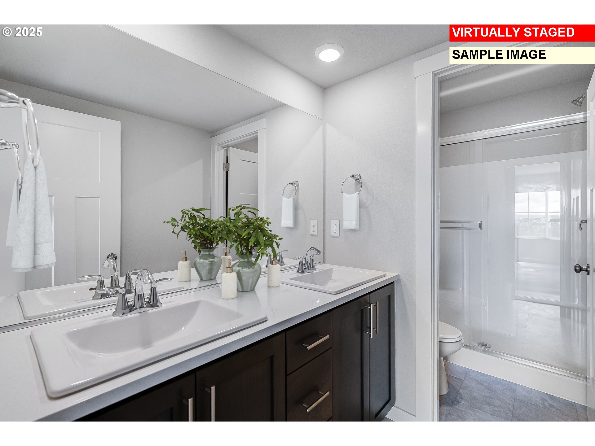 4089 Southwest McKinley Street Gresham, OR 97080 - Photo 12 of 25 a bathroom with a sink and a mirror
