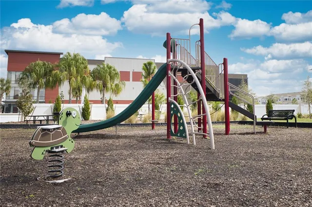 a view of a path along the city view