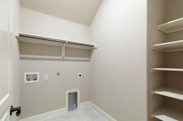 a view of small space with racks on the wall