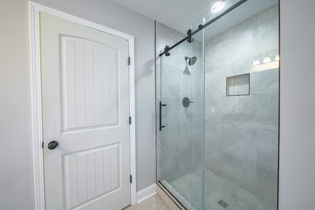 a bathroom with a shower