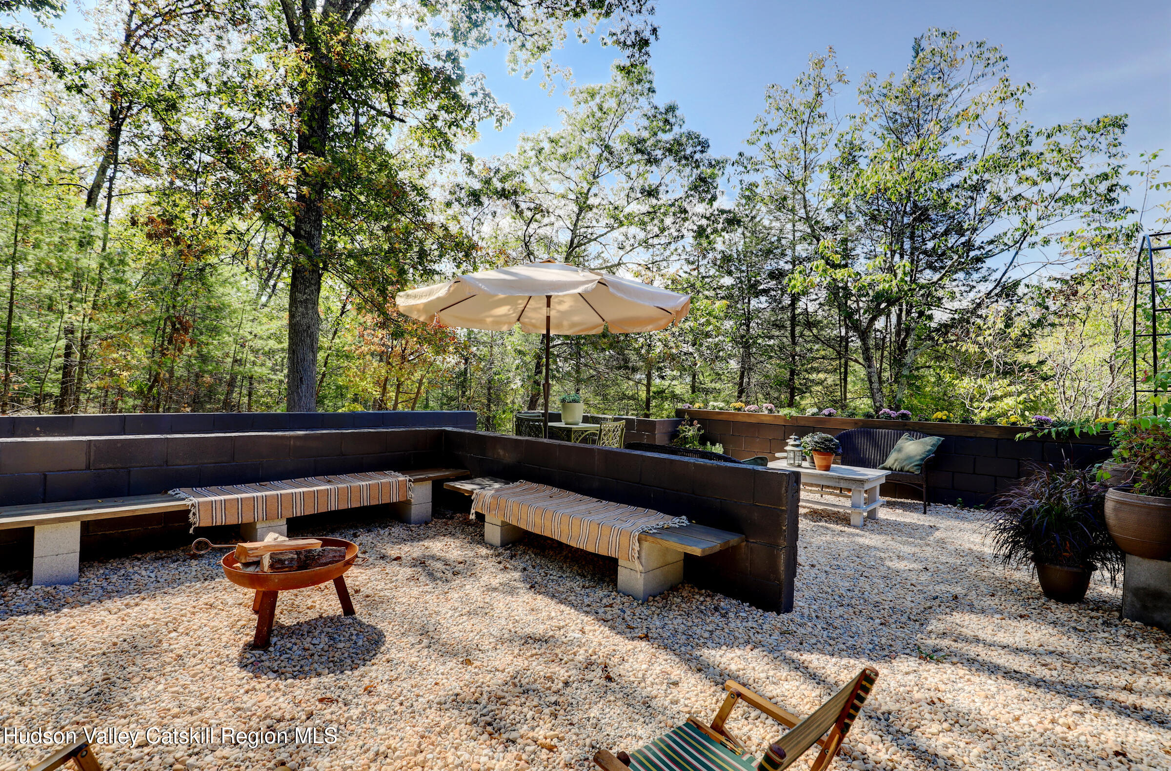 96 Echo Hill Road Saugerties, NY 12477 - Photo 28 of 32 a sitting area with furniture and a fire pit