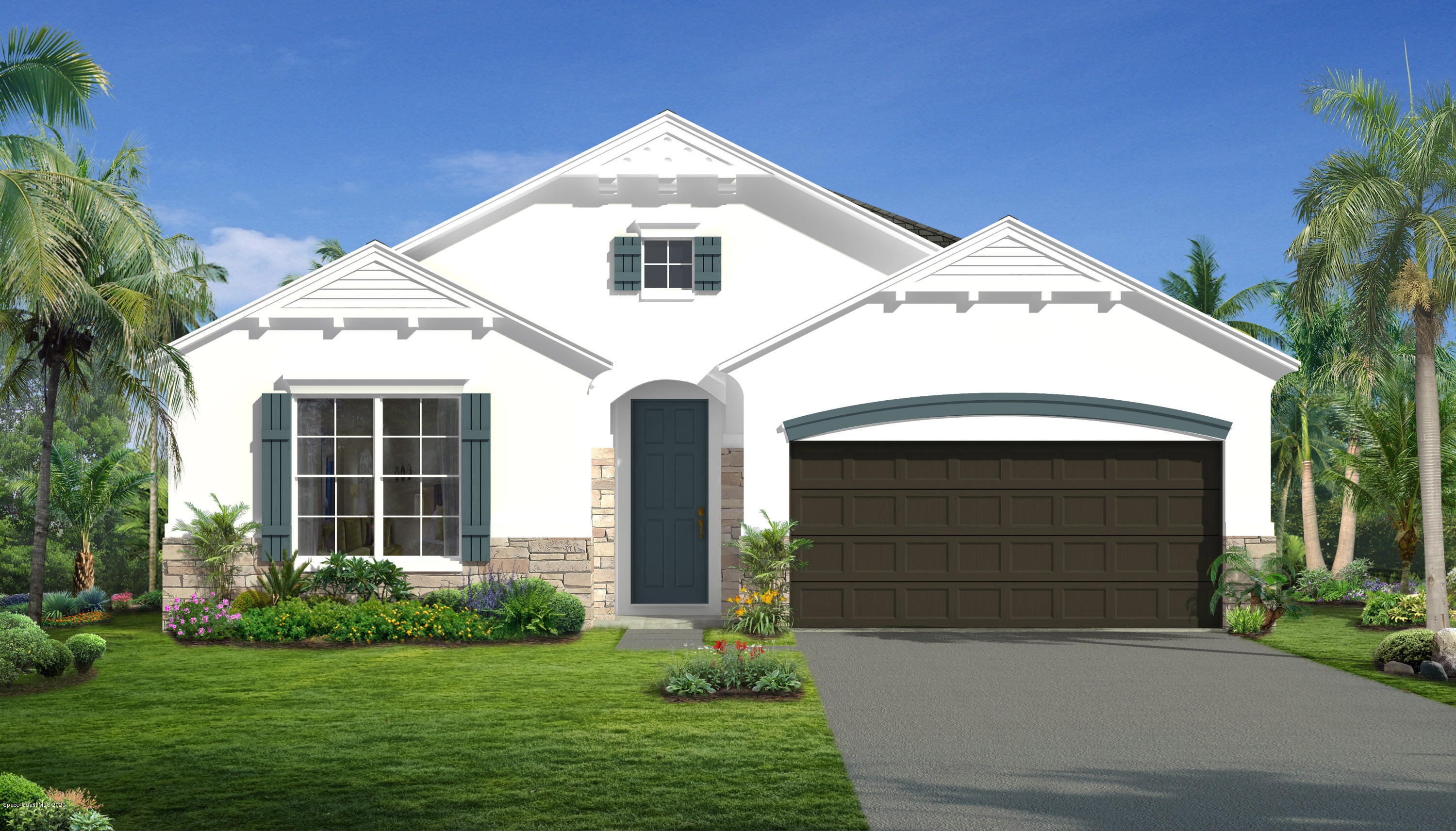 1027 Corbin Circle Southwest Palm Bay, FL 32908 - Photo 1 of 11 a front view of a house with a yard and garage