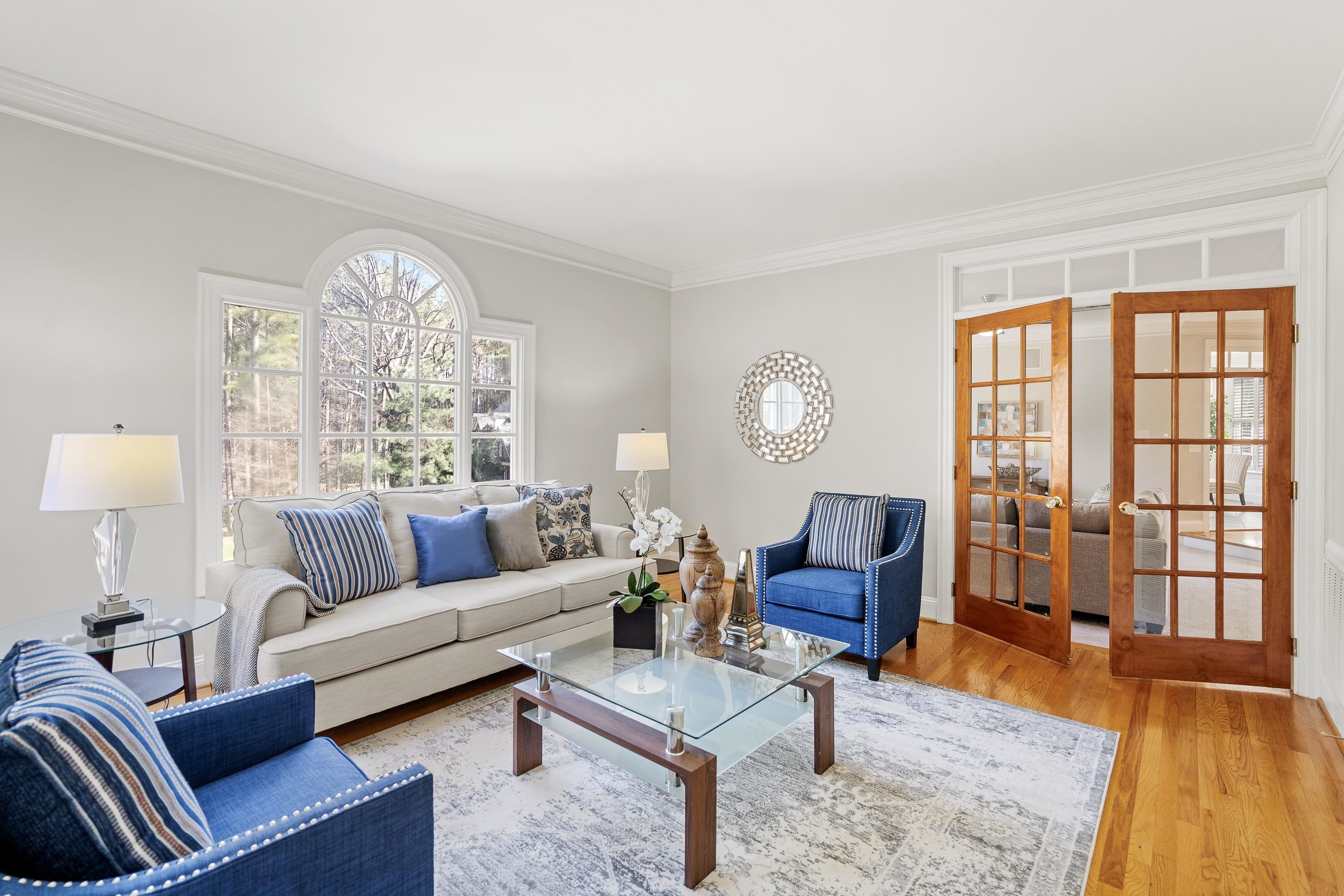 4732 Sharpstone Lane Raleigh, NC 27615 - Photo 8 of 76 Formal Living Room with French Doors to Family Room