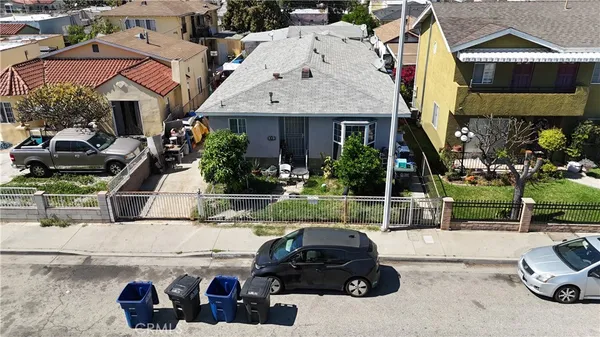 a car parked in front of a house