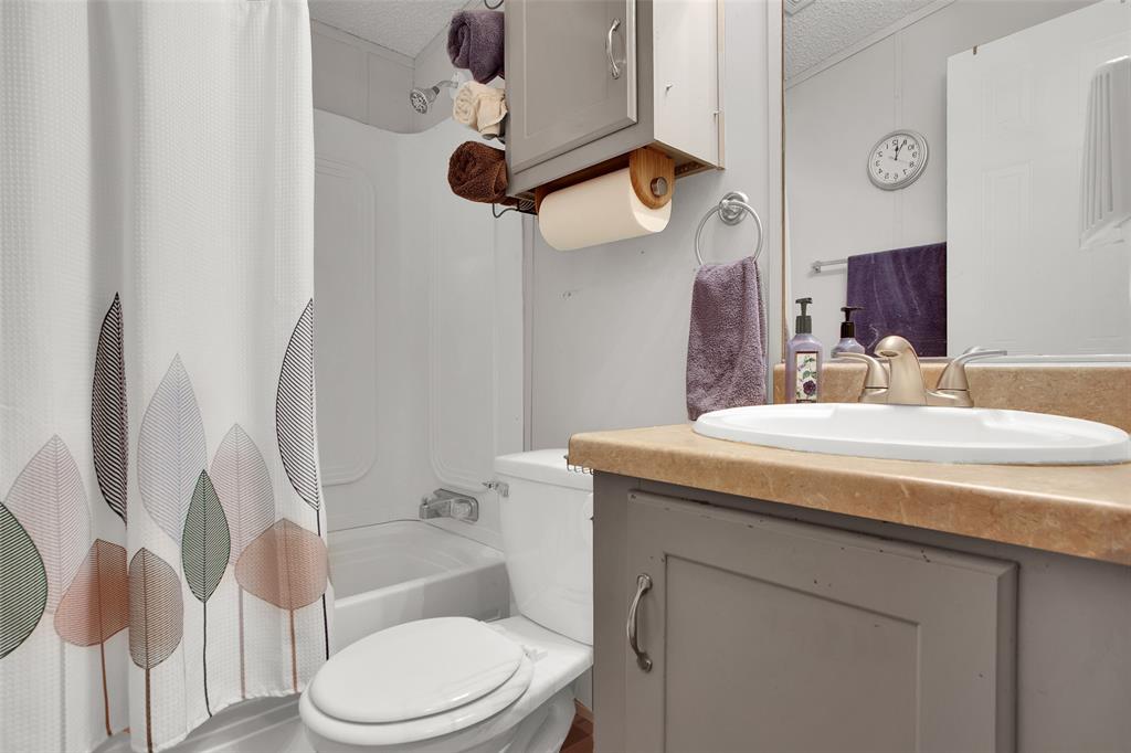 1793 Greer Road Sadler, TX 76264 - Photo 8 of 35 a bathroom with a sink a toilet and a mirror