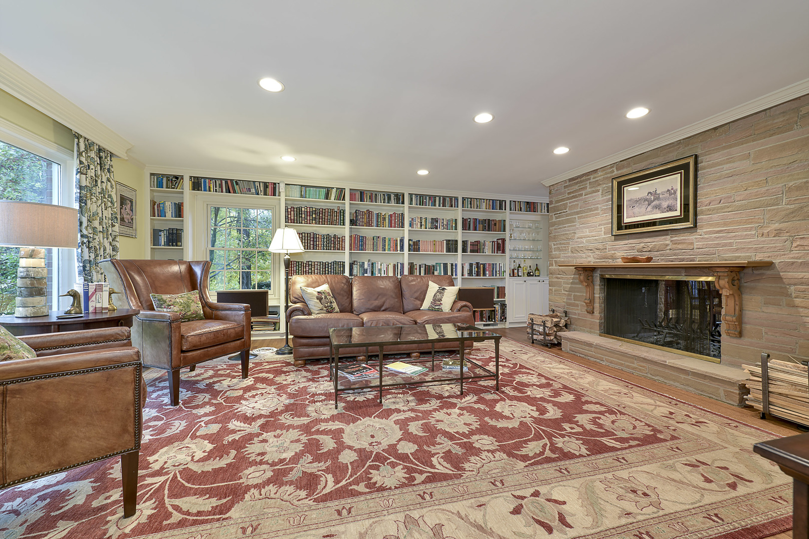 202 Dewey Road Inverness, IL 60067 - Photo 6 of 20 a living room with furniture and a fireplace