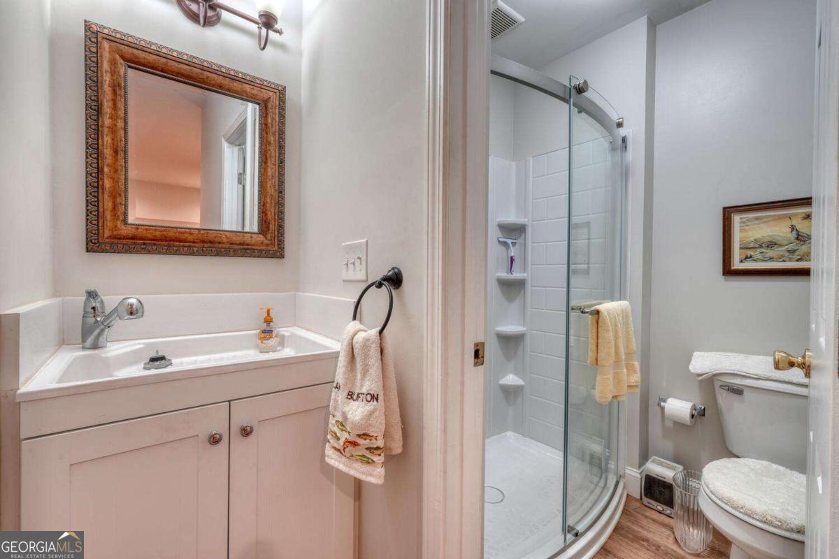 523 Sunnyside Shores Road Hiawassee, GA 30546 - Photo 35 of 55 a bathroom with a toilet sink and shower