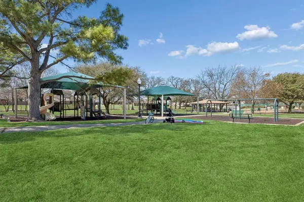 a view of outdoor space with garden and trees