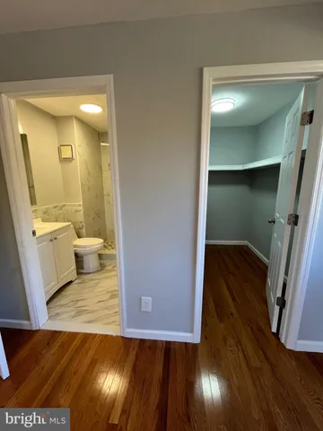 a view of a bathroom with toilet