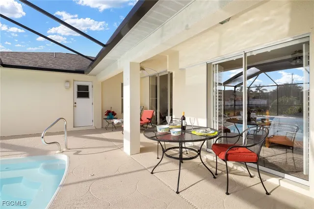 a outdoor space with chairs