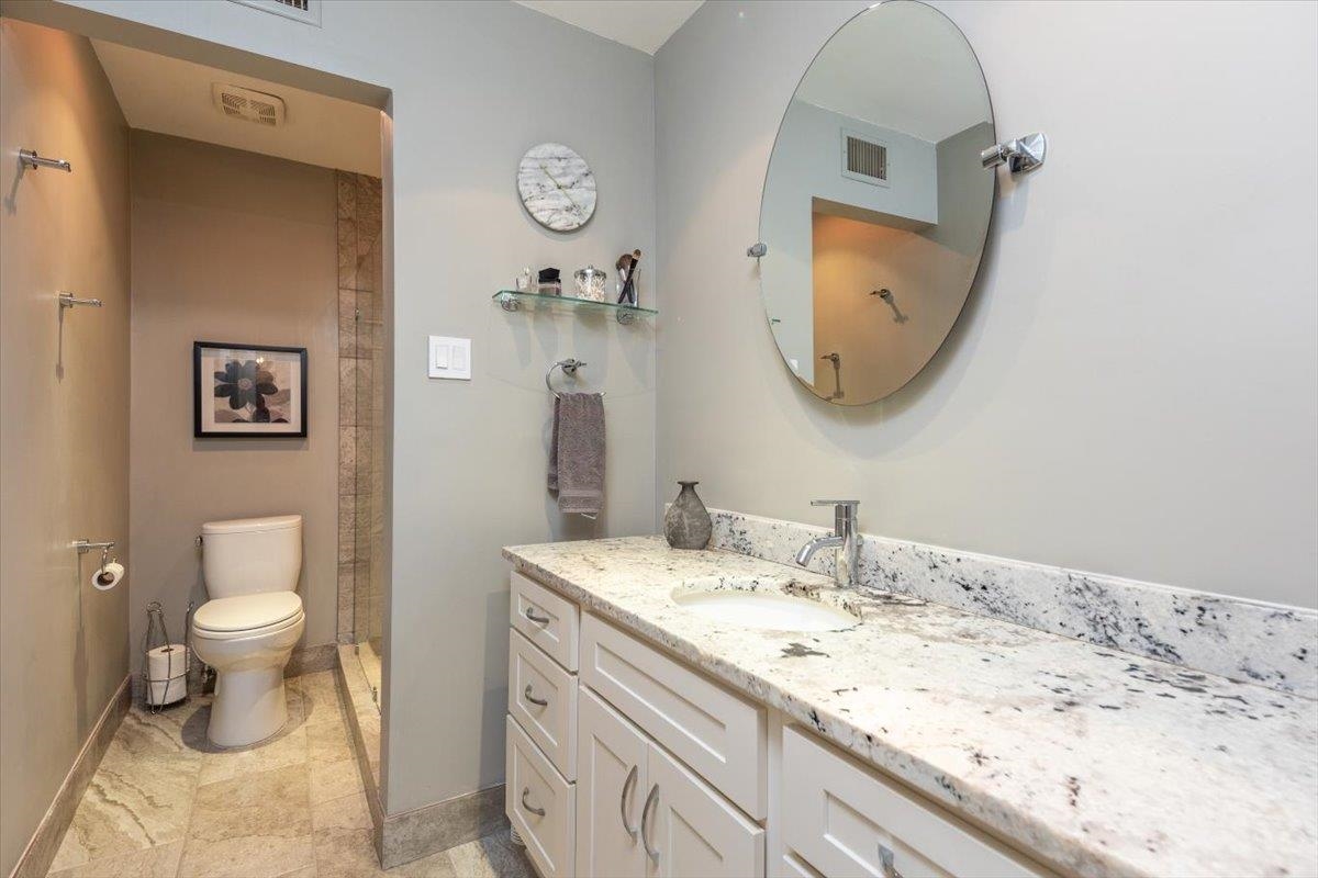 873 South Yates Road, Unit 2 Memphis, TN 38120 - Photo 16 of 26 Updated Primary Bath New Shower, Tile, Soft Close Cabinets, New fixtures, New Lighting.