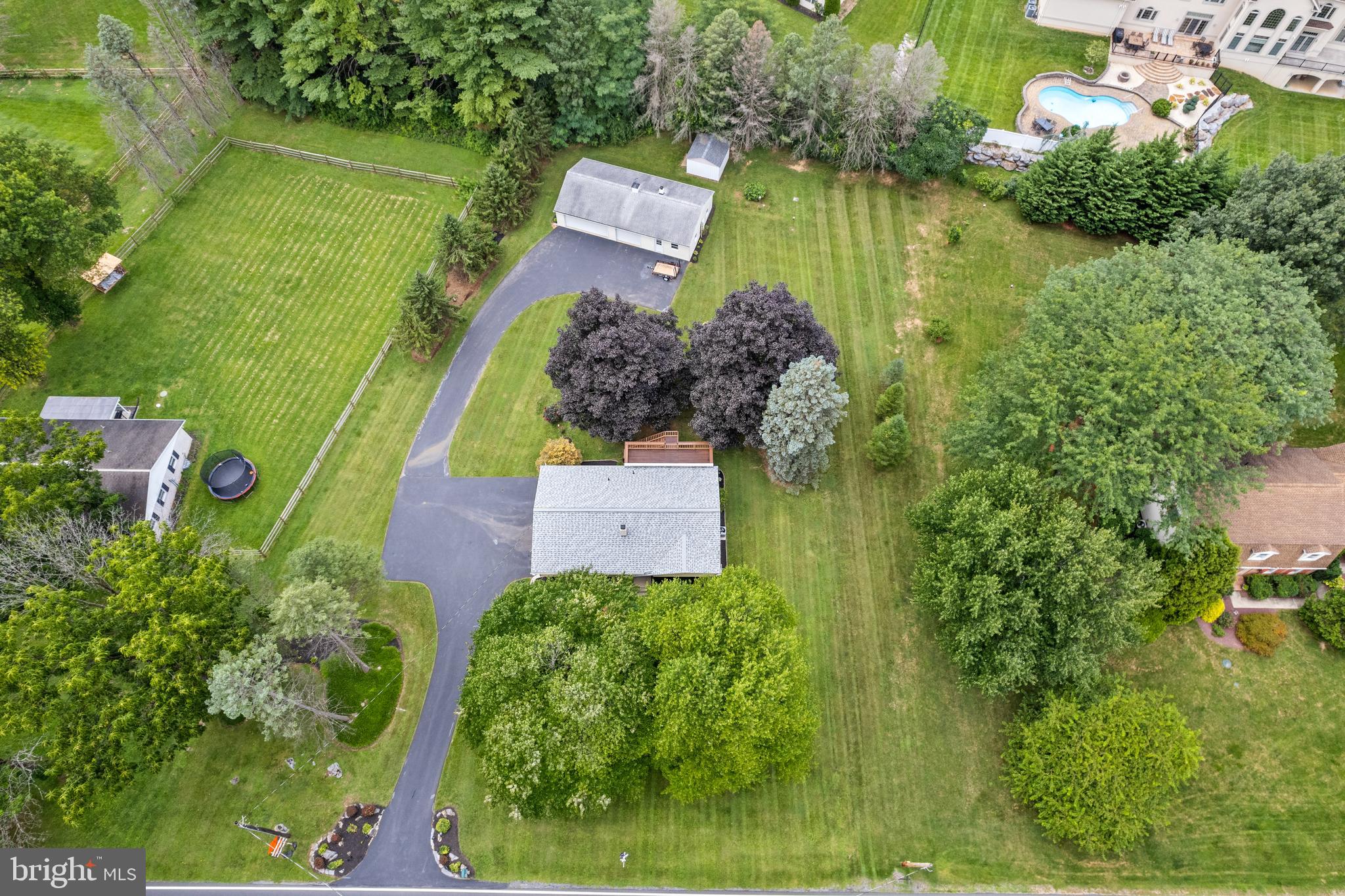 313 Faust Road Reading, PA 19608 - Photo 29 of 32 an aerial view of a house with a yard basket ball court and outdoor seating