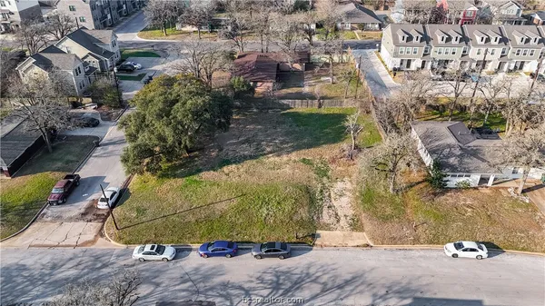 an aerial view of a residential building