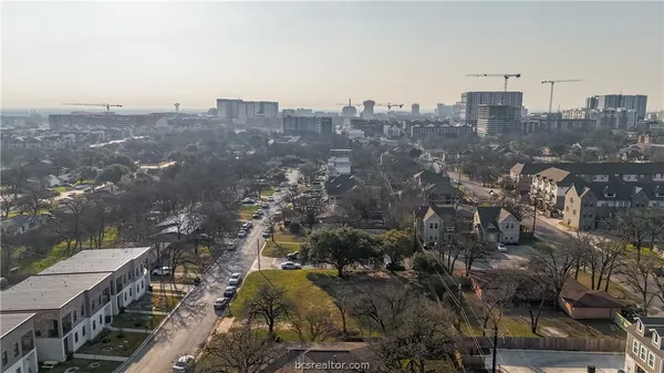 an aerial view of multiple house